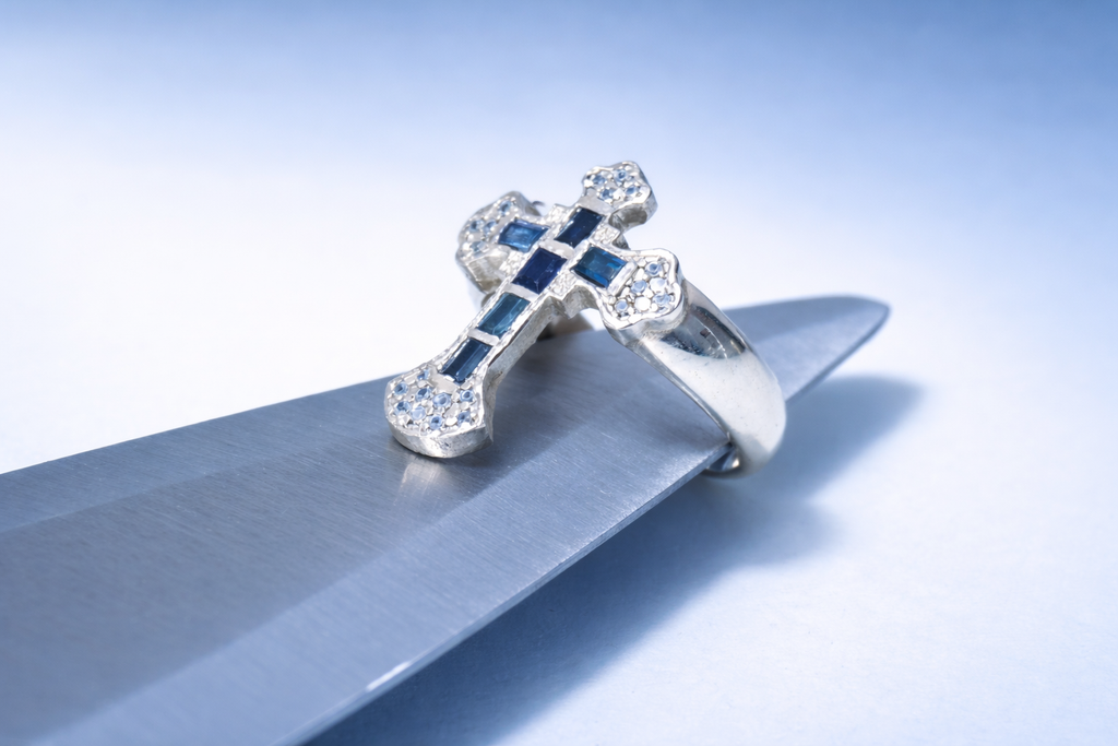 ANILLO CRUZ DE ZAFIROS