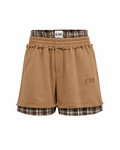 Double Waistband Shorts BROWN