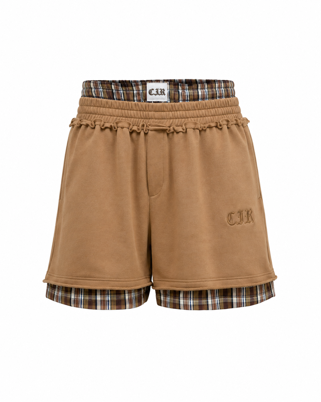 Double Waistband Shorts BROWN