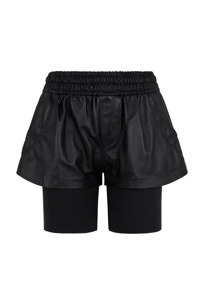 Leather Sports Shorts